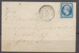 1862 enveloppe CàD Lus-la-Croix-Haute type 22 perlé PC.3746 EURE(25) X1406