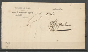 1865 Lettre en Franchise Mulhouse HAUT-RHIN(66) Le procureur impérial X1507