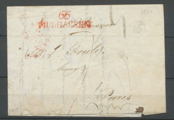 1810 Lettre Marque Linéaire 66 Mulhausen HAUT-RHIN(66) Sup X1512