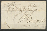 1827 Lettre Marque Linéaire P66P Delle HAUT-RHIN(66) Ind 14 X1544
