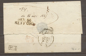 1821 Lettre Déboursé DEB 66/BEFFORT 31*10mm HAUT-RHIN(66) Superbe. X1571
