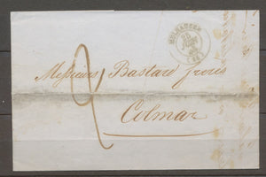 1845 lettre Taxe 2décimes CAD T15 Mulhausen HAUT-RHIN(66) X1576