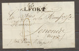 1818 Lettre Marque 66 BELFORT 38*10mm Noir HAUT-RHIN(66) X1620