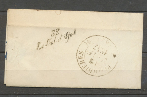 1847 Lettre Obl LUXEUIL , au dos Cursive 82 Le Val D'ajol VOSGES(82) X1670