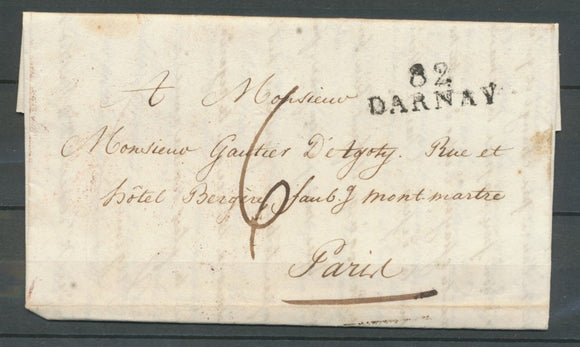 1822 Lettre Marque Linéaire 82 Darnay VOSGES(82) X1685