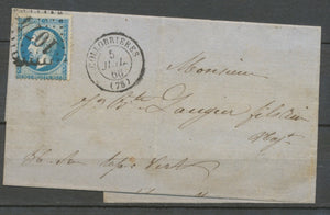 1866 Lettre N°22 Obl GC1074 Collobrieres VAR(78) Ind 7 cote 30€ X1931