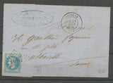 1870 Lettre N°22 GC 1067 Cogolin VAR(78) Ind 5 cote 20€ X1934