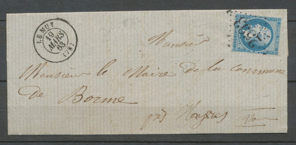 1863 Lettre N°22 GC 2593 Le Muy VAR(78) Ind 6 cote 25€ X1959