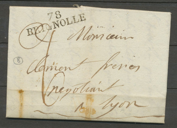 1827 Lettre Marque Linéaire 78 Brignolle VAR(78) 41*11 Ind 8 cote 45€ X1994