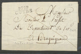 1818 Lettre Marque Linéaire P78P Cuers en Noir VAR(78)  30*12mm  cote 120€ X2013