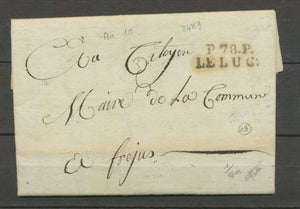 1802 Lettre Marque Linéaire P78P Le Luc en Noir VAR(78)  23*8mm X2033