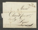 1824 Lettre Marque Linéaire 78 Le Luc. en Noir VAR(78)  25*9mm X2036