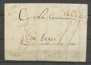1794 Lettre Marque Linéaire 78 Le Luc en Rouge VAR(78)  25*9mm X2042