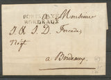 1815 Lettre Marque Linéaire PORTS PAYES BORDEAUX GIRONDE(32) Ind 16 X2085