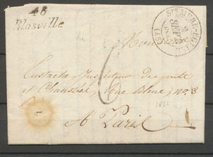 1832 Lettre Cursive 48 Blosville+ Ste Mere-Eglise T13 MANCHE(48) Ind 18 X2093