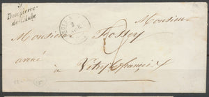 1848 Lettre Cursive 9 Dampierre-de-l'Aube PD AUBE(9) Ind15 . Superbe X2103