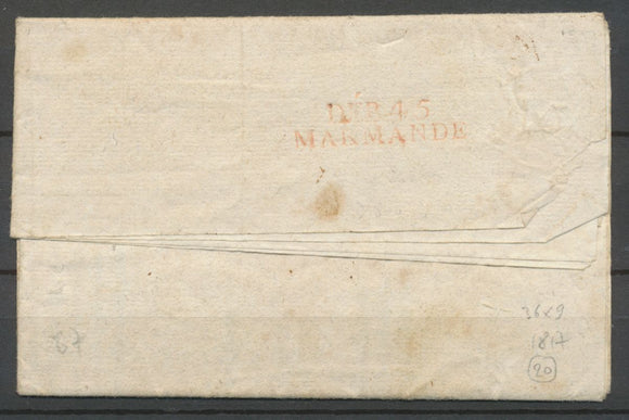 1817 Lettre Marque Linéaire DEB.45/Marmande LOT ET GARONNE(45). Ind 20. X2113