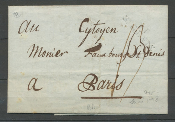 1795 Lettre Marque Linéaire 1 St Genix AIN(1) Indice 17. Superbe X2136