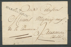 Lettre Marque Linéaire 67 Marcolsheim BAS-RHIN(67) Indice 18 X2151