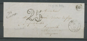 1851 Lettre Marque Cursive 21 Goarec PD COTES-DU-NORD(21) Indice 9 X2175