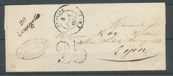 1832 Lettre Cursive 20 Lamargelle PD CÔTE-D'OR(20) Indice 16. Sup. X2183