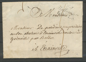 1824 Lettre Cursive double 74 Bellemare/Rouen PD SEINE-INFERIEURE(74) X2184