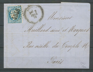 1872 Lettre GC4546 CAD Bourth T24 EURE(26) Indice 11. Superbe X2192