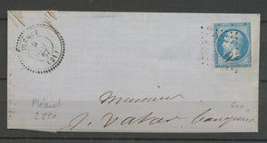 1867 Lettre GC2880 +CAD Plémet T22 CÔTE-DU-NORD(21) Indice 13 X2225