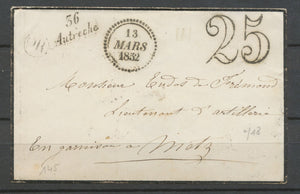 1852 Enveloppe Cursive 36 Autrèche PD INDRE-ET-LOIRE(36) Indice 18 X2238