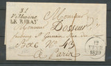 1829 Lettre Cursive 51 Villaine/Le Ribay PD MAYENNE(51) Indice 16 X2246