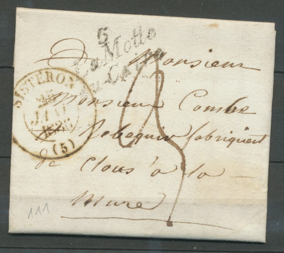 1836 Lettre Cursive 5 La Motte-Du-Caire PD BASSES-ALPES(5) Indice 12 X2249