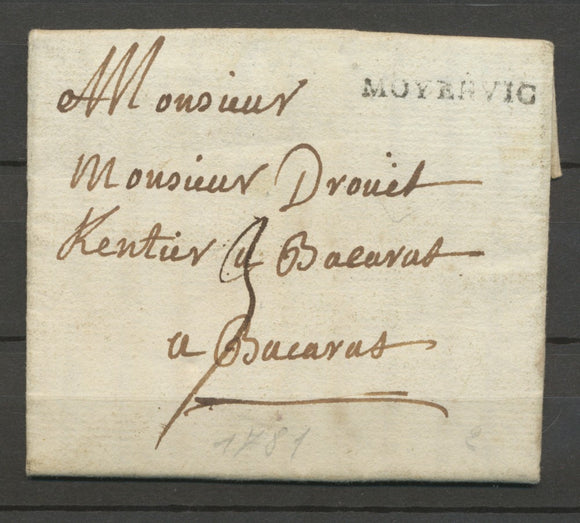 1781 Lettre Marque Tampon Moyenvic MEURTHE(52) Indice 20 X2270