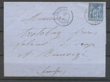 1880 Lettre CàD Salernes T.17 sur Timbre Sage N°90 VAR(78) X2272