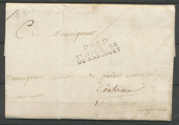 1822 Lettre Marque Linéaire P48P St Hillaire du Harcouet MANCHE(48) X2324