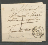 1850 Lettre avec Boîte Rural C : Remauville + Egreville SEINE ET MARNE(73) X2329