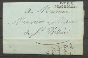 1806 Lettre Marque Linéaire P78P Draguignan VAR(78) Indice 12 X2358