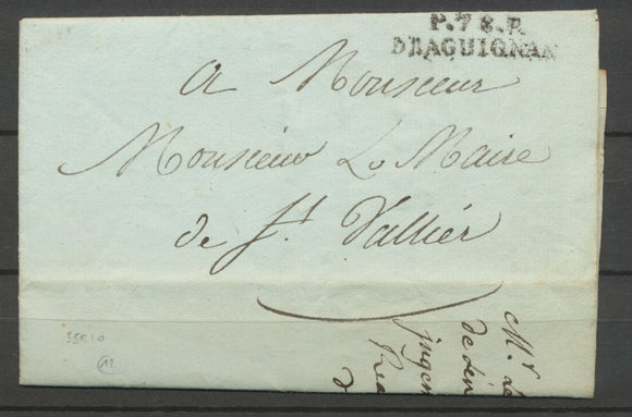 1806 Lettre Marque Linéaire P78P Draguignan VAR(78) Indice 12 X2358