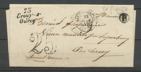 1852 Lettre Cursive 73 Crouy-S/Ourcq +BR B PD SEINE-ET-MARNE(73) X2367