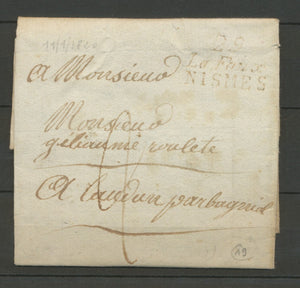 1820 Lettre Cursive 29 La Foux/Nismes PD GARD(29) Indice 19 X2371