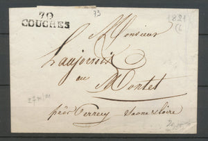 1821 Lettre Marque Linéaire 70 Couches SAONE ET LOIRE(70) Indice 6 X2407