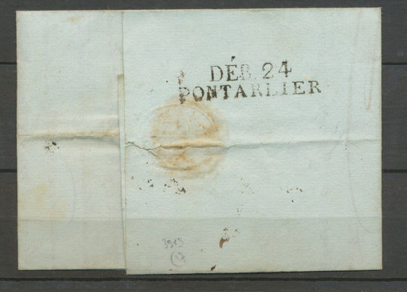 1808 Lettre Marque Linéaire DEB.24 Pontarlier DOUBS(24) Indice 17 X2426