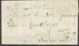 1840 Lettre cursive double 68 Neuville-sur-Saône +1d Rouge RHONE(68) X2463