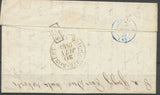 1840 Lettre cursive double 68 Neuville-sur-Saône +1d Rouge RHONE(68) X2463