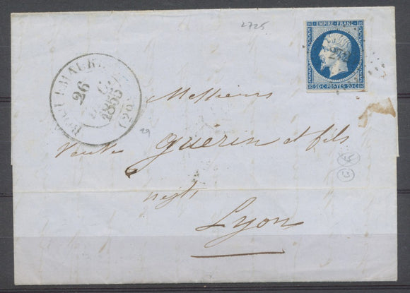 1855 Lettre N°14 Pbl PC2725 GRAND CAD T13 ROQUEMAURE GARD(29) TTB X2629