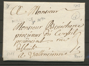 1718 Lettre Marque LENAIN N°3A MAUBEUGE NORD(57) Superbe. Ind. 18. X2641