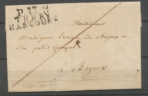 1814 Lettre P13P THURY HARCOURT 37*14mm CALVADOS(13). RARE indice 19 X2654