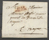 1815 Lettre P13P FALAISE Brun 25*9mm CALVADOS(13) Rare indice 17. X2656