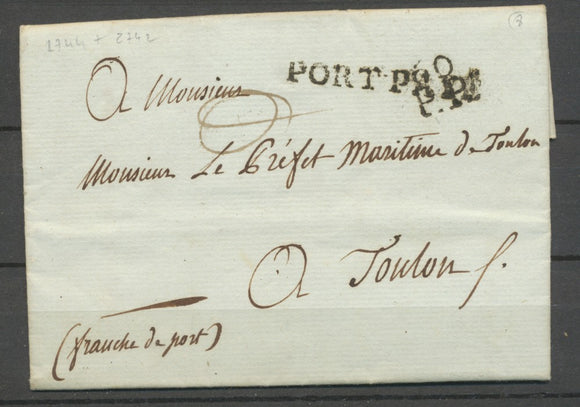 1809 Lettre Franche de port + 60 PP + PORT PAYE SEINE&PARIS(60) Sup X2661