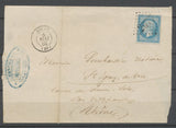 1863 Lettre N°22 Obl GC2677 NOLAY COTE-D'OR (20) TB. X2707