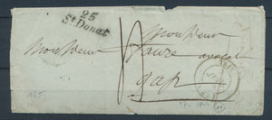 1844 lettre Cursive 25 St Donat + CAD T14 TAIN DROME(25) X2730
